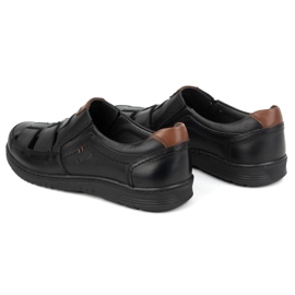Kampol Zapatos casual hombre piel 86KAM, negro 4