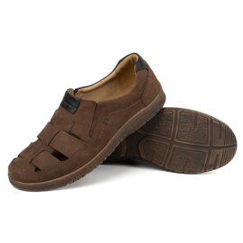 Kampol Zapatos casual hombre piel 86KAM nobuck marrón 3