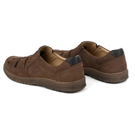 Kampol Zapatos casual hombre piel 86KAM nobuck marrón 4
