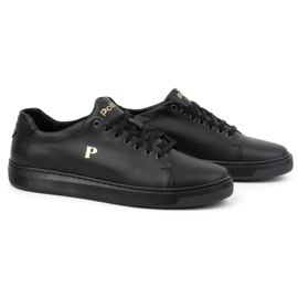 Deportivas hombre de piel POLBUT 2127 negro 3