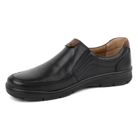 Kampol Zapatos informales sin cordones de piel para hombre 58KAM, negro 1