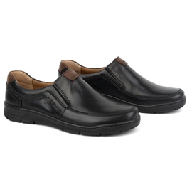 Kampol Zapatos informales sin cordones de piel para hombre 58KAM, negro 2