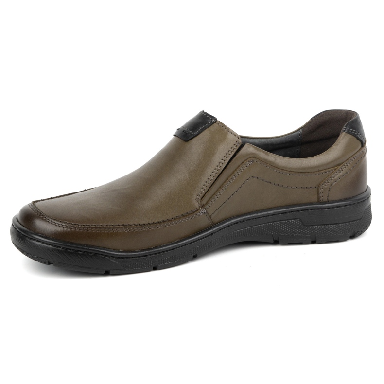 Kampol Zapatos casual slip-on hombre piel 58KAM oliva verde 1