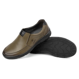 Kampol Zapatos casual slip-on hombre piel 58KAM oliva verde 3