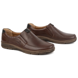 Kampol Zapatos informales sin cordones de piel para hombre 58KAM, marrón 2