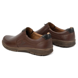 Kampol Zapatos informales sin cordones de piel para hombre 58KAM, marrón 4