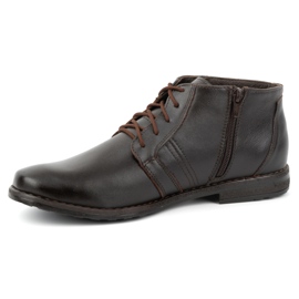 Olivier Botines de piel para hombre, bajos con cordones, 902KZ, marrón 1