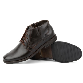 Olivier Botines de piel para hombre, bajos con cordones, 902KZ, marrón 2
