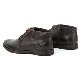Olivier Botines de piel para hombre, bajos con cordones, 902KZ, marrón 3