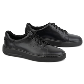 KOMODO Zapatos con cordones para hombre en piel 930K, negro 3