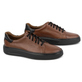 KOMODO Zapatos hombre piel 930K marrón con suela negra 3