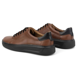 KOMODO Zapatos hombre piel 930K marrón con suela negra 5
