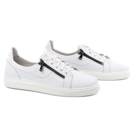 POLBUT 2125 Calzado casual de hombre blanco fabricado en piel natural. 3