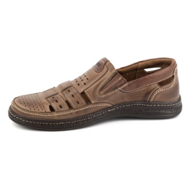 Joker Zapatos casual sin cordones para hombre en piel 893/J marrón 1