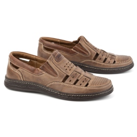 Joker Zapatos casual sin cordones para hombre en piel 893/J marrón 2