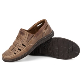 Joker Zapatos casual sin cordones para hombre en piel 893/J marrón 3