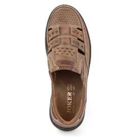 Joker Zapatos casual sin cordones para hombre en piel 893/J marrón 5