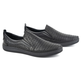 Olivier Mocasines calados de hombre para verano 590MP Negro 3