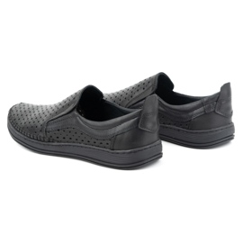 Olivier Mocasines calados de hombre para verano 590MP Negro 6