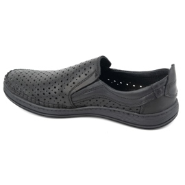 Olivier Mocasines calados de hombre para verano 590MP Negro 8