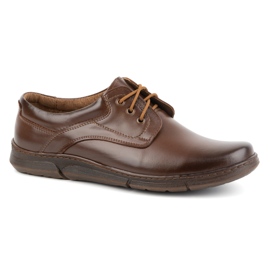 Olivier Zapatos con cordones para hombre en piel 240LU, marrón 2