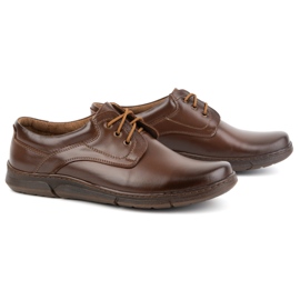Olivier Zapatos con cordones para hombre en piel 240LU, marrón 3