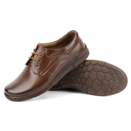 Olivier Zapatos con cordones para hombre en piel 240LU, marrón 4