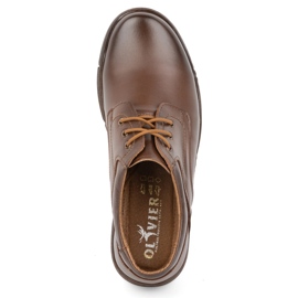 Olivier Zapatos con cordones para hombre en piel 240LU, marrón 7
