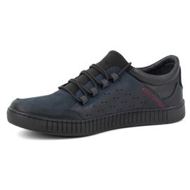 Olivier Zapatos con cordones hombre piel 287KZ, azul marino 1