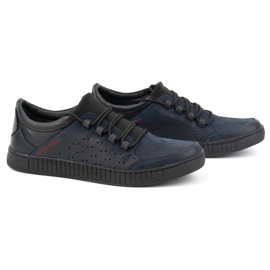 Olivier Zapatos con cordones hombre piel 287KZ, azul marino 6