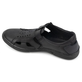 Olivier Zapatos de hombre de piel, ventilados y sin cordones con velcro 312KZ Negro 7