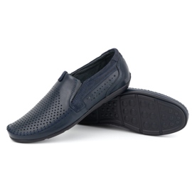 Olivier Mocasines hombre piel calada 0525, azul marino 3