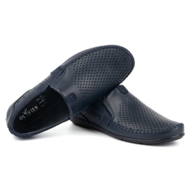 Olivier Mocasines hombre piel calada 0525, azul marino 5