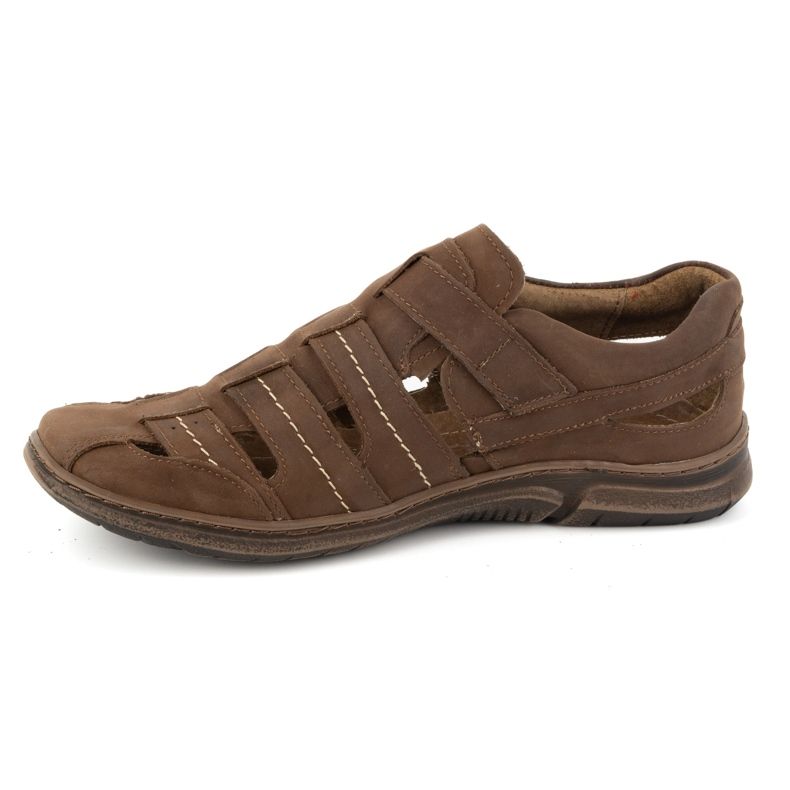 KOMODO Zapatos de hombre, piel, zapatos ventilados con velcro 931K, marrón 1 KOMODO Zapatos de hombre, piel, zapatos ventilados con velcro 931K, marrón 1