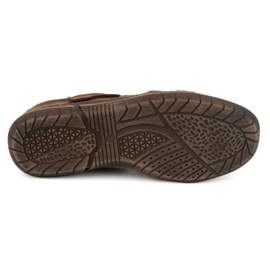 KOMODO Zapatos de hombre, piel, zapatos ventilados con velcro 931K, marrón 8