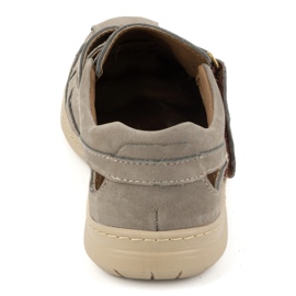 KOMODO Zapatos de hombre, piel, zapatos ventilados con velcro 931K, oliva verde 7