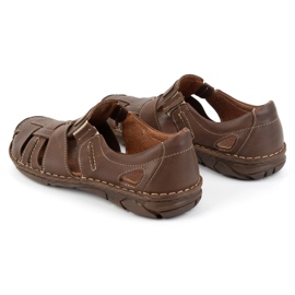 Olivier Zapatos sin cordones de verano para hombre en piel 902MP, marrón 4