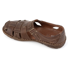 Olivier Zapatos sin cordones de verano para hombre en piel 902MP, marrón 7