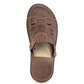 Olivier Chanclas clásicas de hombre de piel con tira en el talón 0045 marrón 5