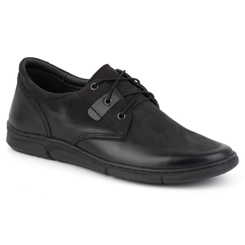 Olivier Zapatos con alzas casual para hombre con cordones, piel, 237KZ + 2,5 cm, negro 1