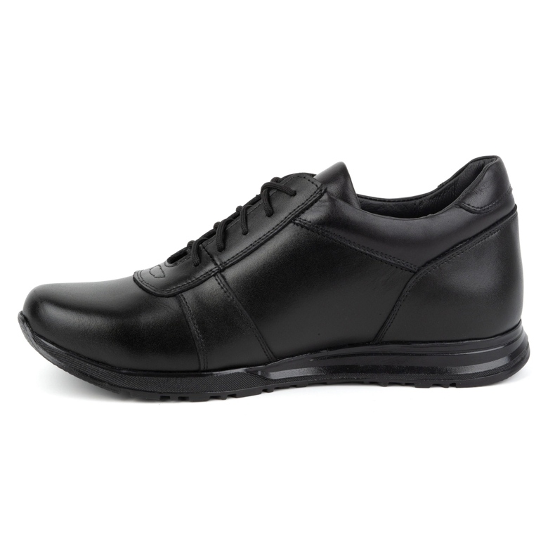 Olivier Zapatos con alzas hombre en piel con cordones Sport Style 408KZ + 3 cm, negro 1
