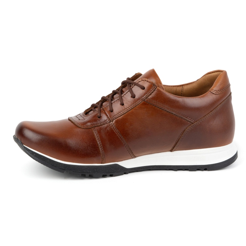 Olivier Zapatos con alzas hombre en piel con cordones Sport Style 408KZ + 3 cm marrón 1