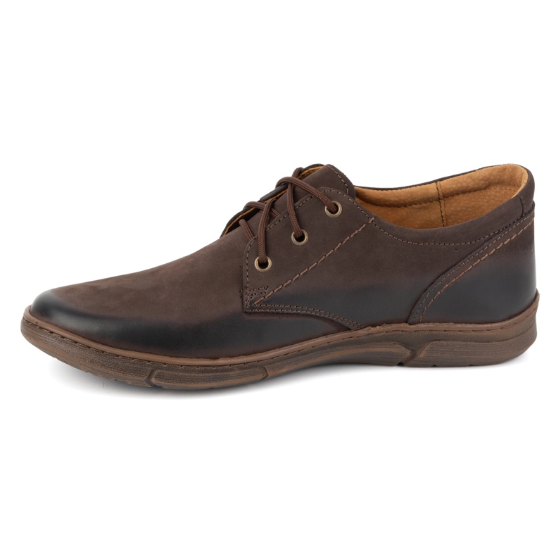 Olivier Zapatos con alzas hombre Casual con cordones piel 237KZ + 2,5 cm Marrón 1