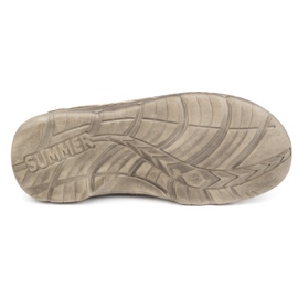 Olivier Sandalias clásicas hombre piel con velcro 0051 oliva marrón 6