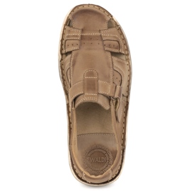 Olivier Sandalias clásicas hombre piel con velcro 0051 oliva marrón 7