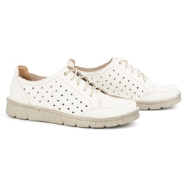Kampol Zapatos mujer piel calada 403/19 crudo multicolor 2