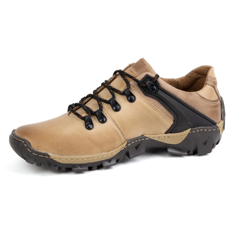 Olivier Zapatos trekking hombre 116 marrón claro beige 1