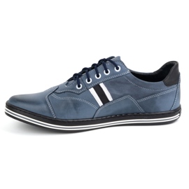 Polbut Zapatos casual hombre piel 1801B, azul marino multicolor 1