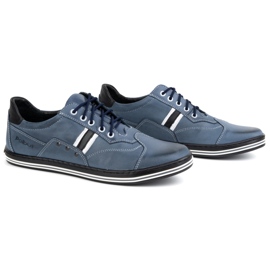 Polbut Zapatos casual hombre piel 1801B, azul marino multicolor 2