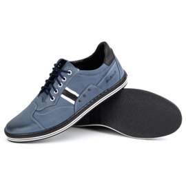 Polbut Zapatos casual hombre piel 1801B, azul marino multicolor 3